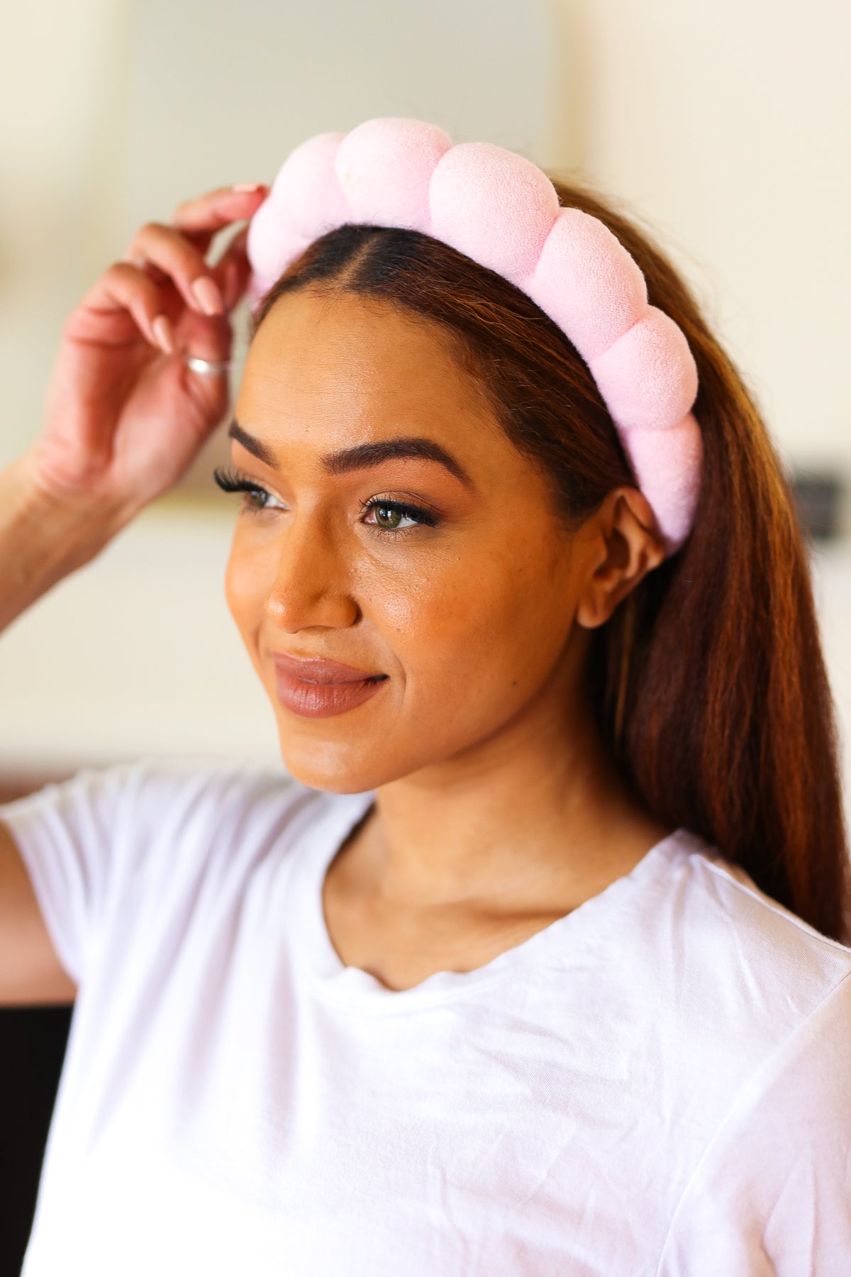 Ballerina Pink Terry Cloth Skincare Headband