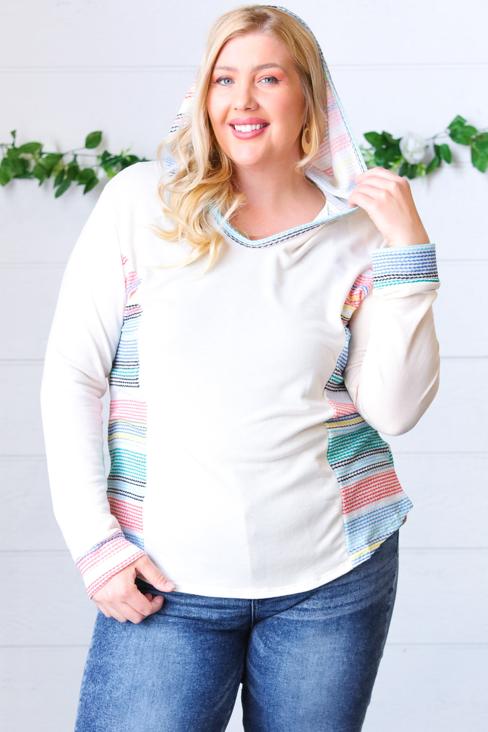 Oatmeal Princess Multicolor Fancy Terry Hoodie