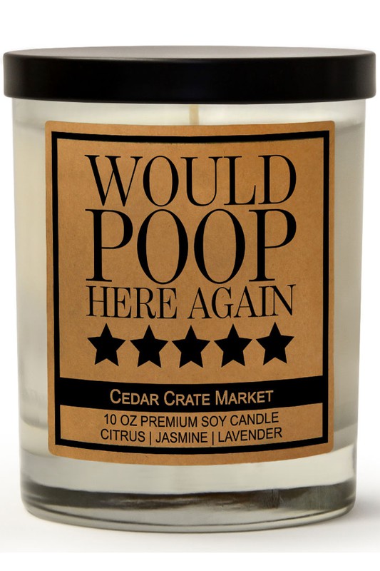 Would Poop Here Again Soy Candle