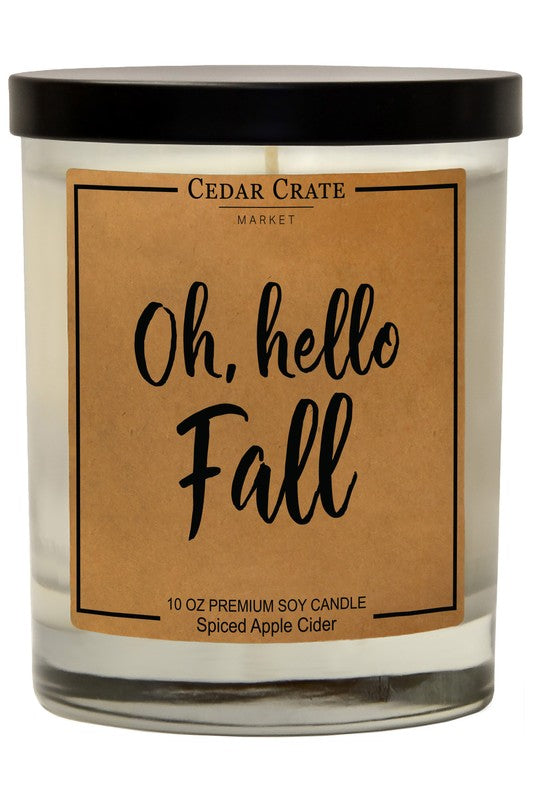 Oh Hello Fall Spiced Apple Cider Soy Candle